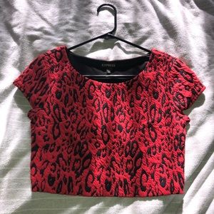 Two piece fire red skirt set. GREAT FOR THE FALL!